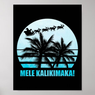 Affiche Mele Kalikimaka Retro Hawaii Famille de Noël Va