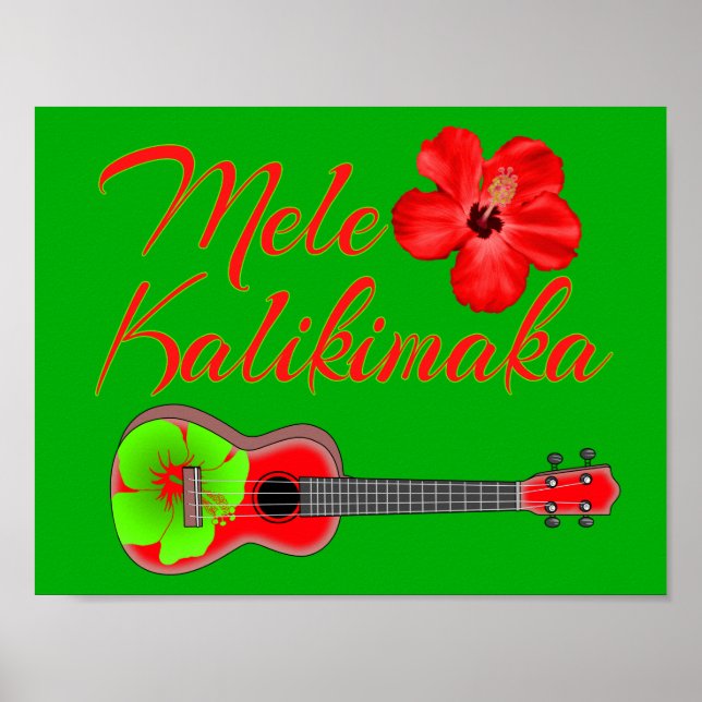 Affiche Mele Kalikimaka Ukulele (Devant)