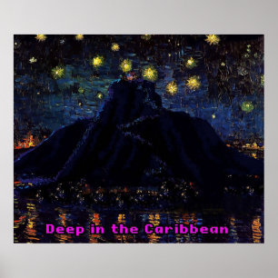 Affiche Melee Starry Night 2 Starry Nuit étoilée sur l'île