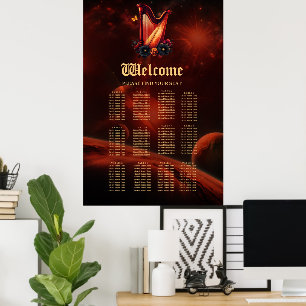 Affiche Mélodie cosmique, magie de la harpe.