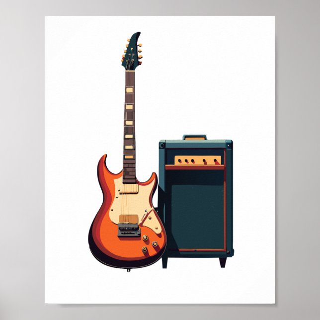 Affiche Mélodie guitare électrique et amplificateur (Devant)