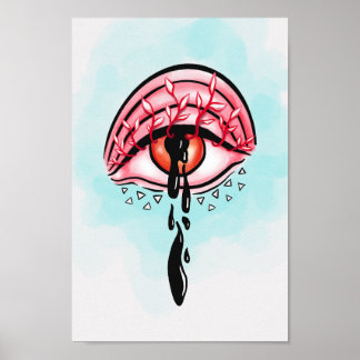 Affiche Melting Oeil Psychédélique Pastel Goth Art