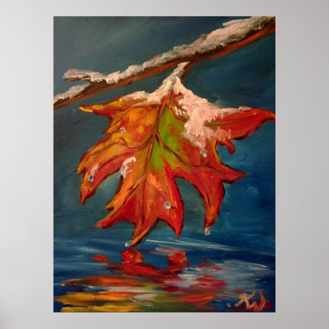 Affiche Melting Snow on Leaf (Devant)