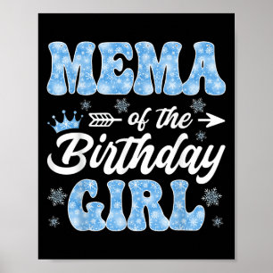 Affiche Mema de la fille d'anniversaire Flocons Hiver Noël