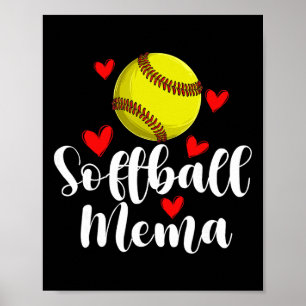 Affiche Mema de softball d'un mema de joueur de softball