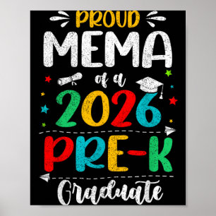 Affiche Mema fière d'un garçon fille enfants diplômés de l