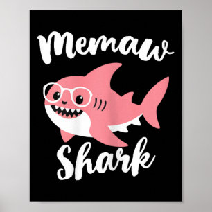 Affiche Memaw Shark Fête des mères grand-mère drôle