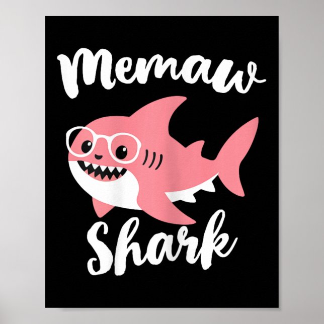 Affiche Memaw Shark Fête des mères grand-mère drôle (Devant)