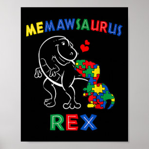 Affiche Memawsaurus Sensibilisation sur l'autisme Memaw Di