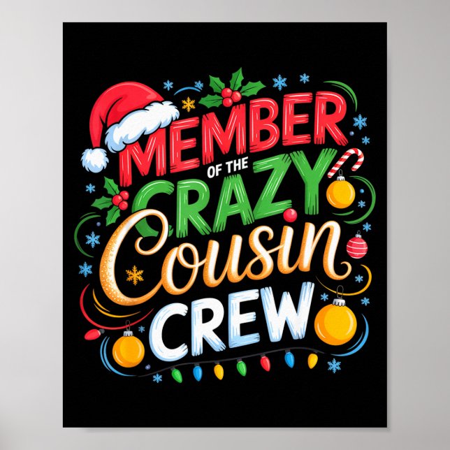 Affiche Member Of The Crazy Cousin Crew Christmas Squad Bi (Devant)