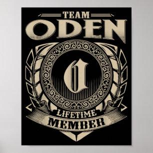 Affiche Membre à vie de l'équipe Oden Drôle Nom de famille