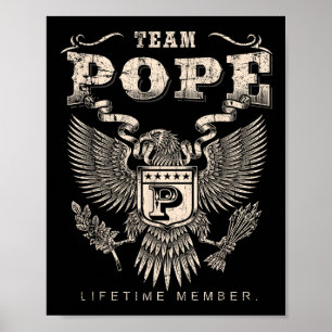 Affiche Membre à vie de l'équipe Pope Nom de famille