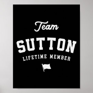 Affiche Membre à vie de l'équipe Sutton nom drôle Sutton S