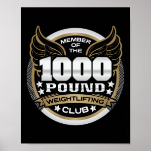 Affiche Membre du club d'haltérophilie de 1000 livres Powe