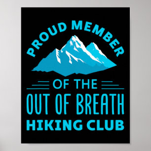 Affiche Membre fier du club de randonnée essoufflé