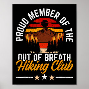 Affiche Membre Fier Du Club De Randonnée Hors D'Haleine Mo