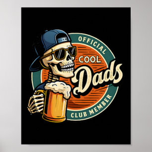 Affiche Membre officiel Cool Dads Club Skeleton Funny Fath