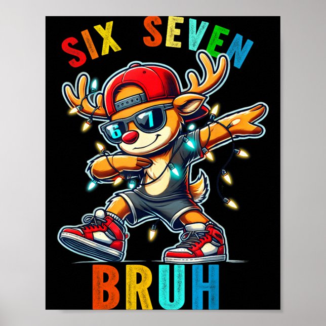 Affiche Meme 6 7 Renne Dabant Six Sept Bruh Pour Hommes W (Devant)