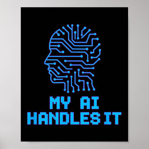 Affiche Mème amusant Ai La manipule Humour Robotique Artif