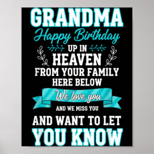 Affiche Mémé anniversaire grand-parent mémorial heureux in