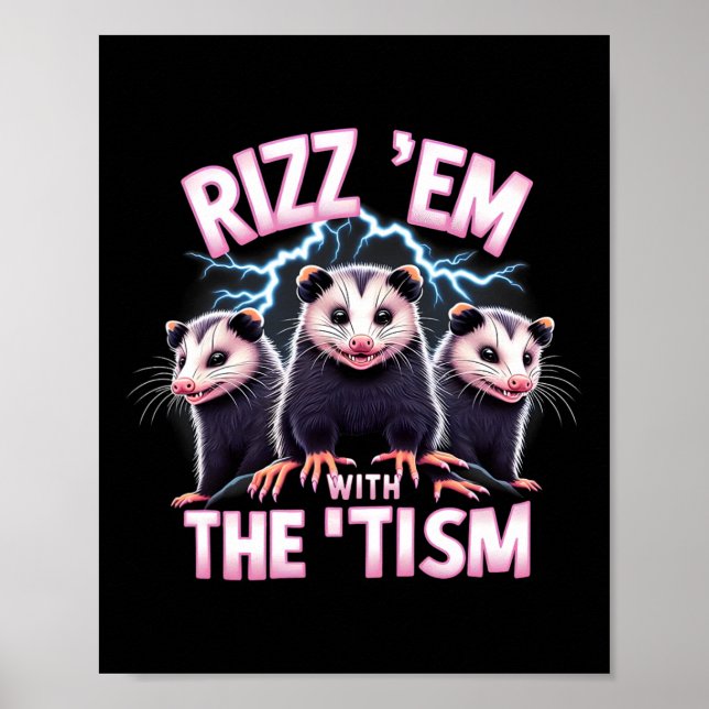 Affiche Mème Autiste Opossum Rizz Em Avec Tism Autism (Devant)