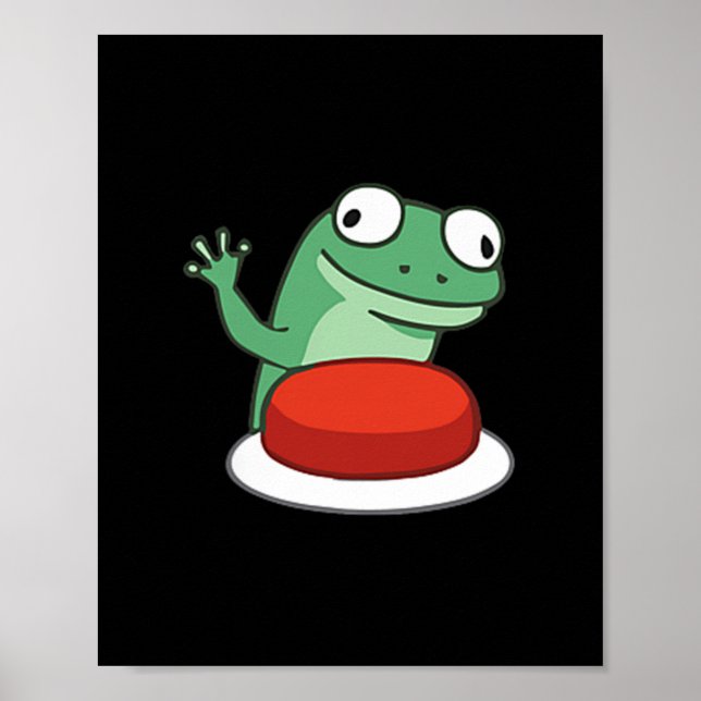 Affiche Mème Bouton Lizard drôle (Devant)