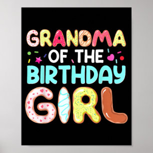 Affiche Mémé branchée de la fille d'anniversaire Mignonne