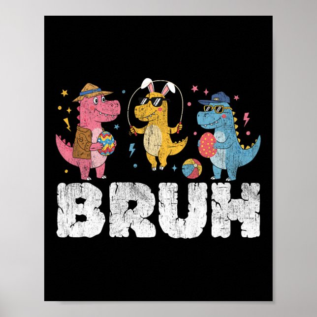 Affiche Mème Bruh Jour de Pâques OEufs de lapin Funny T-re (Devant)