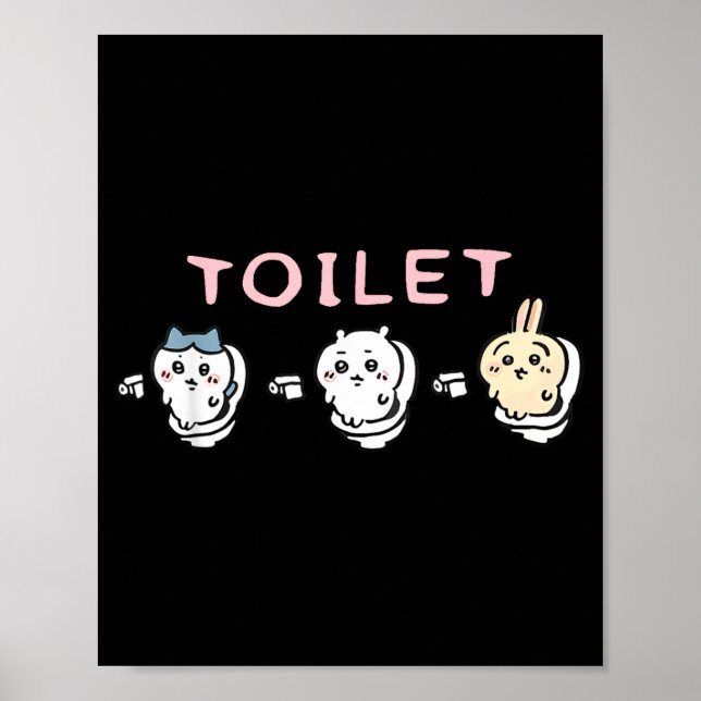 Affiche Mémé Chikawa drôle aux toilettes  (Devant)