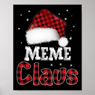 Affiche Mème Claus Noël Red Plaid Pajama Family Match
