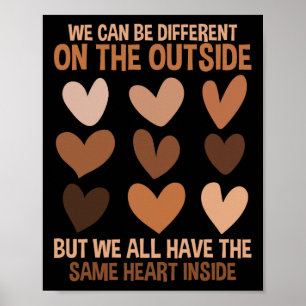 Affiche Même cœur à l'intérieur Diversité Amour Unité Hist