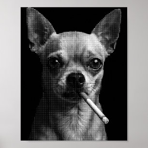 Affiche Mème d'amour de chien chihuahua drôle fumant cigar