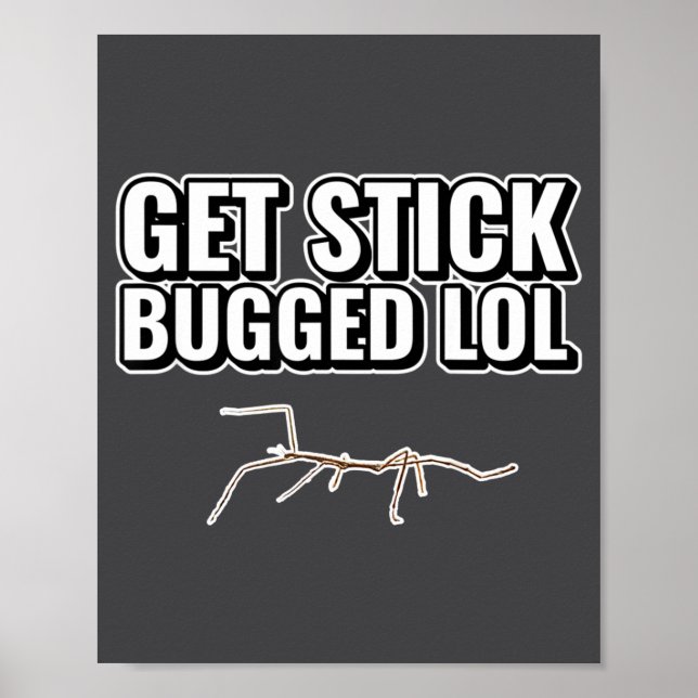 Affiche Mème Dank Obtiens Stick Bugged Lol Drôle Bug de Da (Devant)