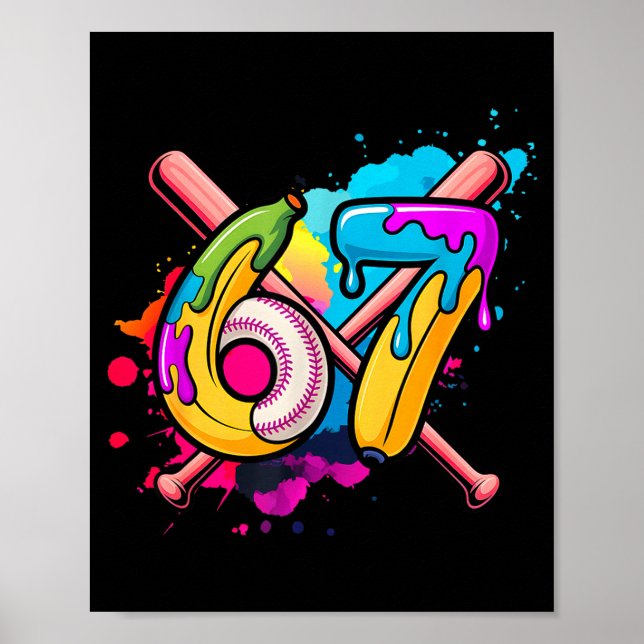 Affiche Mème de banane drôle de baseball 67 crème glacée q (Devant)