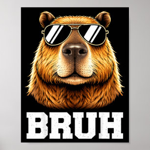 Affiche Meme de capybara bruh drôle énergie capybara cool