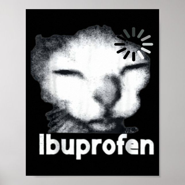 Affiche Mème de chat drôle à l'ibuprofène avec un félin la (Devant)