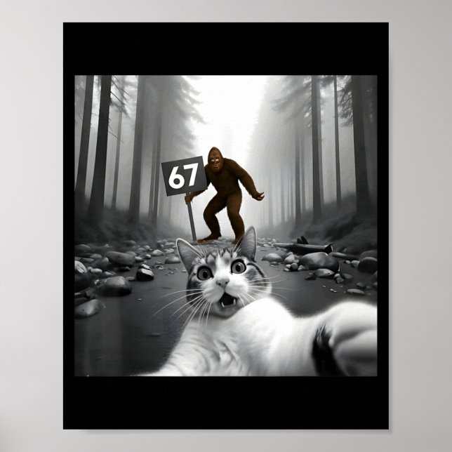 Affiche Même de chat drôle avec Bigfoot 67 Six Sept Moi (Devant)