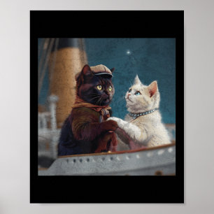 Affiche Mème de chat drôle de film Titanic Rms bateau de c
