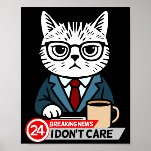 Affiche Mème de chat drôle humour sarcastique Je m'en fich