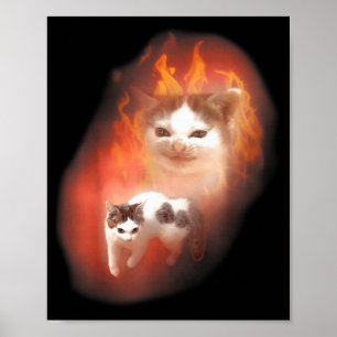 Affiche Mème de chat en colère humour drôle amateur de cha