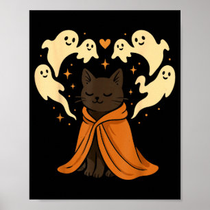 Affiche Mème de chat Soky mignon noir Halloween