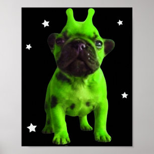 Affiche Mème de chien extraterrestre Rétro Chien idiot Esp