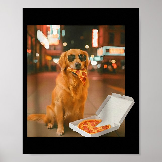 Affiche Mème de chien retriever doré drôle mangeant de la  (Devant)