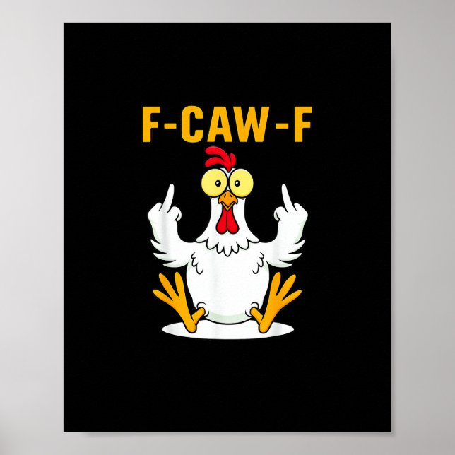 Affiche Mème de coq citation F-Caw-F (Devant)
