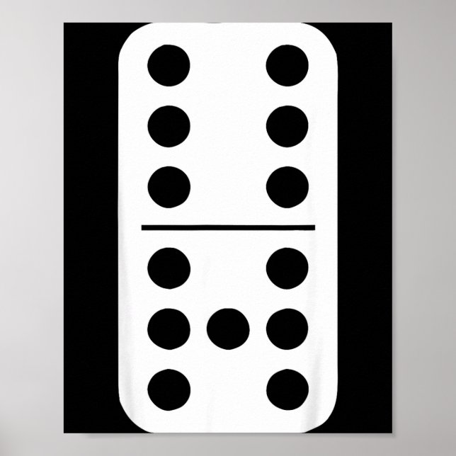 Affiche Mème de domino drôle six sept stratégie de jeu num (Devant)