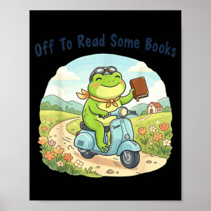 Affiche Mème de grenouille drôle parti lire des livres ama