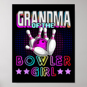 Affiche Mémé de la fille au bowling Famille de bowling ass