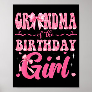Affiche Mémé de la fille qui fête son anniversaire Famille