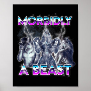 Affiche Mème de loup alpha drôle morbide une bête