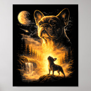 Affiche Mème de lune hurlante de Bouledogue Français Migno